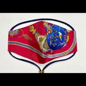 Luxury Face Mask Handcrafted With Designer Scarf, 3 Layers